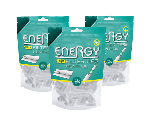 3x 100er Energy Plus Menthol Filter Tips  ( 3er Pack )